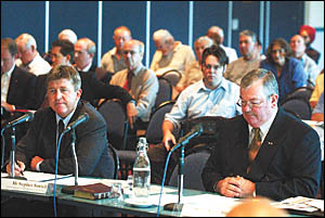 Acting general manager Stephen Sawtell and mayor Cr Keith Rhoades from the Coffs Harbour City Council were the first on the sta Acting general manager Stephen Sawtell and mayor Cr Keith Rhoades from the Coffs Harbour City Council were the first on the sta