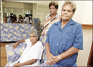 At the newly-opened Yinganeh Aboriginal Women?s Refuge in Lismore are (from left) Maria Sharpe, a member, Lyn Roberts, acting c At the newly-opened Yinganeh Aboriginal Women?s Refuge in Lismore are (from left) Maria Sharpe, a member, Lyn Roberts, acting c