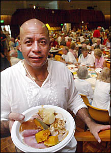 CHEF John Utah cooked up a storm at yesterday?s Christmas dinner put on for the Tweed?s needy and lonely at the Tweed Civic Cen CHEF John Utah cooked up a storm at yesterday?s Christmas dinner put on for the Tweed?s needy and lonely at the Tweed Civic Cen