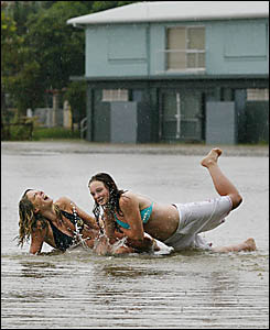 YESTERDAY?S wild weather failed to stop SunshineCoast 16-year-olds Mitch Alsopp and Courtney Snowdon having a spot of fun in su YESTERDAY?S wild weather failed to stop SunshineCoast 16-year-olds Mitch Alsopp and Courtney Snowdon having a spot of fun in su
