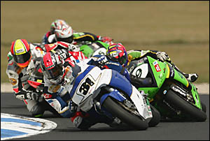 TWEED rider Karl Muggeridge leads the way during round two of the 2006 Superbike World Championship at the Phillip Island Circu TWEED rider Karl Muggeridge leads the way during round two of the 2006 Superbike World Championship at the Phillip Island Circu