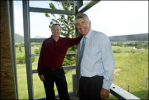 TWEED River Art Gallery?s Garry Corbert (right) with Senator Sandy McDonald yesterday. TWEED River Art Gallery?s Garry Corbert (right) with Senator Sandy McDonald yesterday.