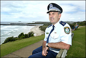 The Tweed?s new police chief, Superintendent Michael Kenny, pictured yesterday at Pt Danger, is looking forward to the challeng The Tweed?s new police chief, Superintendent Michael Kenny, pictured yesterday at Pt Danger, is looking forward to the challeng