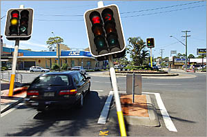 The roundabout at the Gordon Street/Harbour Drive intersection is ?like a dam wall?, according to Coffs Harbour City Council ge The roundabout at the Gordon Street/Harbour Drive intersection is ?like a dam wall?, according to Coffs Harbour City Council ge