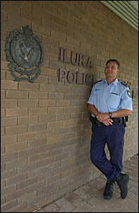 Iluka?s new police officer Trent Lobb at the station. Iluka?s new police officer Trent Lobb at the station.