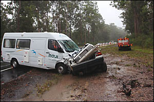 A BYRON Bay woman died in this accident after she lost control of her white Holden Commodore on a sweeping bend and collided he A BYRON Bay woman died in this accident after she lost control of her white Holden Commodore on a sweeping bend and collided he