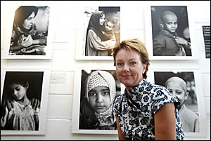 Jan O?Reilly in front of some of the photographs by Japanese anti-nuclear photojournalist Takeshi Morizumi on display at Fingal Jan O?Reilly in front of some of the photographs by Japanese anti-nuclear photojournalist Takeshi Morizumi on display at Fingal