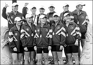 Members of the Coffs Harbour master women crew with their bronze medals. Photo submitted Members of the Coffs Harbour master women crew with their bronze medals. Photo submitted