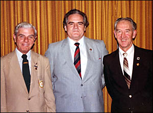 Ron Marony, left, with Ron Walsh and Neville Hackett. Ron Marony, left, with Ron Walsh and Neville Hackett.