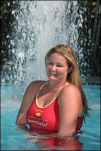 SOAKING up the fun of the Summer Surf Girl contest ... North Kirra Surf Life Saving Club captain Joanne Rodgers says it was wor SOAKING up the fun of the Summer Surf Girl contest ... North Kirra Surf Life Saving Club captain Joanne Rodgers says it was wor