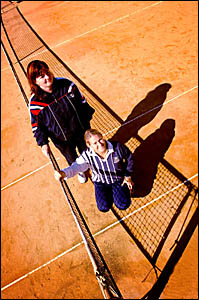 Melissa Fussell, left, and Kelly Adamson prepare for the titles. Melissa Fussell, left, and Kelly Adamson prepare for the titles.
