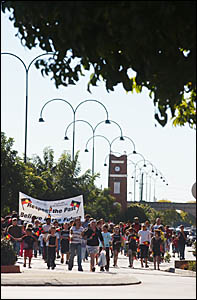 WALK ON: More than 200 people walk along Prince Street, Grafton, as part of NAIDOC Week celebra tions. WALK ON: More than 200 people walk along Prince Street, Grafton, as part of NAIDOC Week celebra tions.