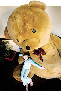The giant bear is the mascot for this weekend?s Tea With Teddy Show at the Coffs Ex-Services Club. The giant bear is the mascot for this weekend?s Tea With Teddy Show at the Coffs Ex-Services Club.