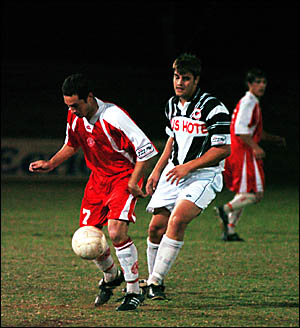 Tim Sheridan, right, will most likely mark Lennox's Paul Kirkland. Tim Sheridan, right, will most likely mark Lennox's Paul Kirkland.