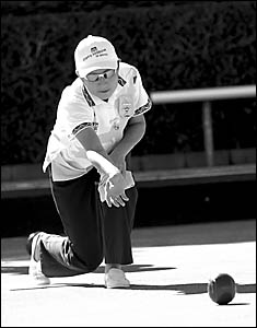 Major singles winner, Judy Monks bowling in the Beautizone carnival held last week at Coffs Ex-Services. Major singles winner, Judy Monks bowling in the Beautizone carnival held last week at Coffs Ex-Services.