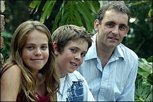 An old photo from 2006 showing Dr Michael Lindley-Jones with his two children Jessica, 11, and George, 10. An old photo from 2006 showing Dr Michael Lindley-Jones with his two children Jessica, 11, and George, 10.