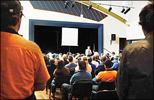 MLC National Rick Colless addresses the forestry forum at the Grafton Community Centre. MLC National Rick Colless addresses the forestry forum at the Grafton Community Centre.