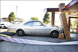 Divine intervention saved this classic car and its owners. Divine intervention saved this classic car and its owners.