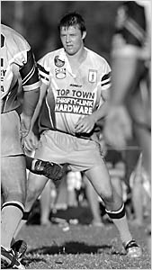 Ross Hunter is never far from the action for Woolgoolga. Ross Hunter is never far from the action for Woolgoolga.