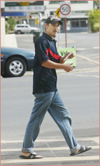 Douglas White leaves court after an appearance earlier this year. White pleaded guilty yesterday to stealing a crocodile from R Douglas White leaves court after an appearance earlier this year. White pleaded guilty yesterday to stealing a crocodile from R