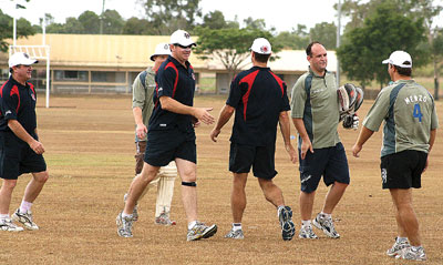 THE XXXX Legends sevens team (blue) returned to the Whitsunday Cricket Sevens this year. THE XXXX Legends sevens team (blue) returned to the Whitsunday Cricket Sevens this year.