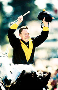 DEFENDED:The sister of jailed former Casino jockey Chris Munce, pictured winning the 1998 Melbourne Cup with Jezabeel, says sh DEFENDED:The sister of jailed former Casino jockey Chris Munce, pictured winning the 1998 Melbourne Cup with Jezabeel, says sh