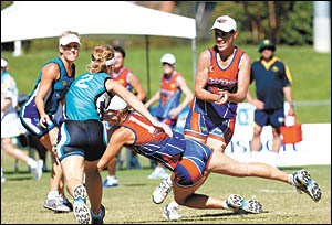 Nyree Keating scores the first try for Hornets in the Womens 30?s final. It wasn?t enough with the Hornets going down 6-5 to Ru Nyree Keating scores the first try for Hornets in the Womens 30?s final. It wasn?t enough with the Hornets going down 6-5 to Ru