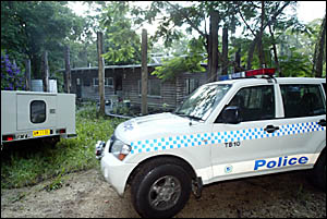 POLICE car parked outside the bushland home off Byrill Ck Rd POLICE car parked outside the bushland home off Byrill Ck Rd