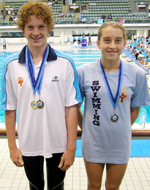 IN THE SWIM: Dylan Brown and Taylah Chapman at the All Schools Swimming titles in Sydney. IN THE SWIM: Dylan Brown and Taylah Chapman at the All Schools Swimming titles in Sydney.