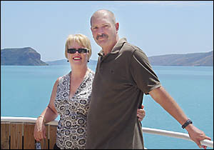 GRATEFUL: Chris and Michael Richards, from South Australia, will be forever grateful to Ballina woman, Michelle Walker, for her GRATEFUL: Chris and Michael Richards, from South Australia, will be forever grateful to Ballina woman, Michelle Walker, for her