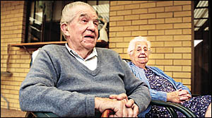 CLOSE CALL: Alan Ladner, 83, and his cousin, Nina Cochrane, 82, who is visiting from Melbourne, were lucky to escape Alan??s hou CLOSE CALL: Alan Ladner, 83, and his cousin, Nina Cochrane, 82, who is visiting from Melbourne, were lucky to escape Alan??s hou