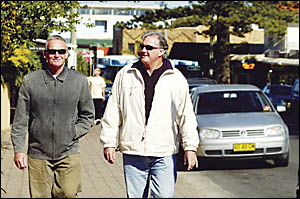 BOOZE-FUELLED: Byron United board member John Gudgeon (left) and president Ed Ahern agree that Byron Bay has an alcohol problem BOOZE-FUELLED: Byron United board member John Gudgeon (left) and president Ed Ahern agree that Byron Bay has an alcohol problem
