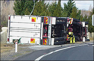 TIP TRUCK: The scene at the recent fatal truck accident near Tenterfield. TIP TRUCK: The scene at the recent fatal truck accident near Tenterfield.