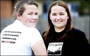MOTIVATED: Dani Maree Eddy, 16, of Ballina, and Anika Woodford, 17, of Wollongbar, are joining the MAKEPOVERTYHISTORY ZEROSEVEN MOTIVATED: Dani Maree Eddy, 16, of Ballina, and Anika Woodford, 17, of Wollongbar, are joining the MAKEPOVERTYHISTORY ZEROSEVEN