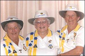 LOCAL CHAMPS: The triples team of Pat Davis, Edna Smith and Thelma Fredericks. LOCAL CHAMPS: The triples team of Pat Davis, Edna Smith and Thelma Fredericks.