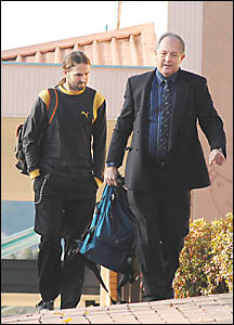 CONFLICTING STORIES: Jens Martin (left) arrives with Homicide Detective Inspector Wayne Hayes at the Lismore Court House yester CONFLICTING STORIES: Jens Martin (left) arrives with Homicide Detective Inspector Wayne Hayes at the Lismore Court House yester