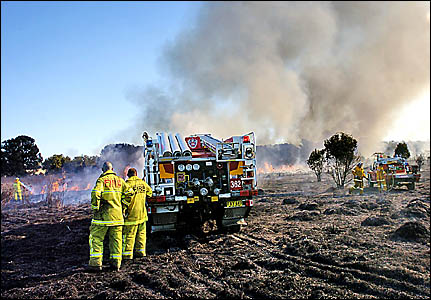 FIRING LINE: NSW Fire Brigade firefighters battle blazes at Coraki for the fourth day in a row with the assistance of the Rural FIRING LINE: NSW Fire Brigade firefighters battle blazes at Coraki for the fourth day in a row with the assistance of the Rural