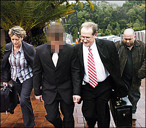 The accused leaves Lismore Court yesterday with his legal team after proceedings had finished. The accused leaves Lismore Court yesterday with his legal team after proceedings had finished.
