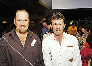 HAPPY: Shaun Vidler (left), of Casino, and Norm Wilson, of Backmede, have both been with the meat company for 25 years. DAVID HAPPY: Shaun Vidler (left), of Casino, and Norm Wilson, of Backmede, have both been with the meat company for 25 years. DAVID