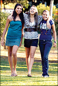 KNOCKOUTS: From left, Hope Jacky (15), Kursty Williams (17), and Mariah Kennedy (16) will represent the Northern United team in KNOCKOUTS: From left, Hope Jacky (15), Kursty Williams (17), and Mariah Kennedy (16) will represent the Northern United team in