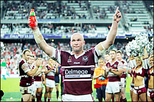 DONE AND DUSTED: Ben Kennedy leaves the field for the last time as a Manly player in the second round of the play-offs last yea DONE AND DUSTED: Ben Kennedy leaves the field for the last time as a Manly player in the second round of the play-offs last yea