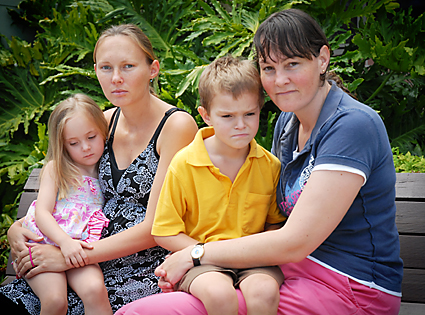 Left, Tina Brooks and Tailah (3) with Maree Gallagher and Connor (5). Left, Tina Brooks and Tailah (3) with Maree Gallagher and Connor (5).
