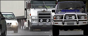 UNDER PRESSURE: Cars and trucks are forced to share substandard North Coast roads, which is stressful for drivers at the best o UNDER PRESSURE: Cars and trucks are forced to share substandard North Coast roads, which is stressful for drivers at the best o