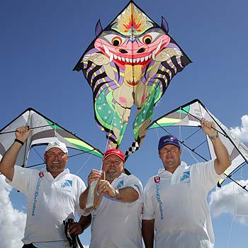 Coolum Kite Festival representatives heading off to China are (L-R) Noel Mooney, Russell Hammond and Steve Donovan. Photo: Brett Wortman/bw173836b Coolum Kite Festival representatives heading off to China are (L-R) Noel Mooney, Russell Hammond and Steve Donovan. Photo: Brett Wortman/bw173836b