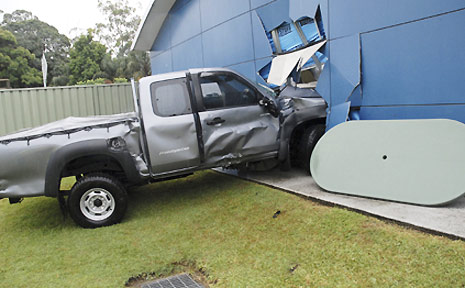 Lucky ... The aftermath of the accident at Coffs Harbour Ambulance Station Lucky ... The aftermath of the accident at Coffs Harbour Ambulance Station