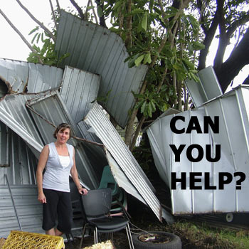 Bev Ward surveys the damage to the Breakers' equipment sheds caused by Sunday's storms. Photo: Mike Garry/scw810c Bev Ward surveys the damage to the Breakers' equipment sheds caused by Sunday's storms. Photo: Mike Garry/scw810c