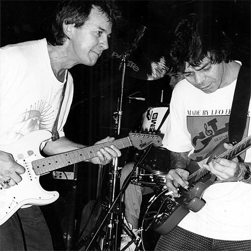 Kevin Borich and Phil Emmanuel at Melbourne's Corner Hotel in 1990. Contributed photo - not for sale. Kevin Borich and Phil Emmanuel at Melbourne's Corner Hotel in 1990. Contributed photo - not for sale.