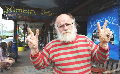 Nimbin Museum founder Michael Balderstone outside the tourist destination. Nimbin Museum founder Michael Balderstone outside the tourist destination.