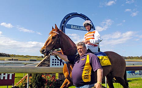 Trainer Danny Bowen leads Cedar Manor and jockey Darron Coleman past the post at the Ballina Jockey Club. Trainer Danny Bowen leads Cedar Manor and jockey Darron Coleman past the post at the Ballina Jockey Club.