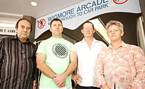 Some of the business owners renting shops in Ballina's Wigmore Arcade. Some of the business owners renting shops in Ballina's Wigmore Arcade.